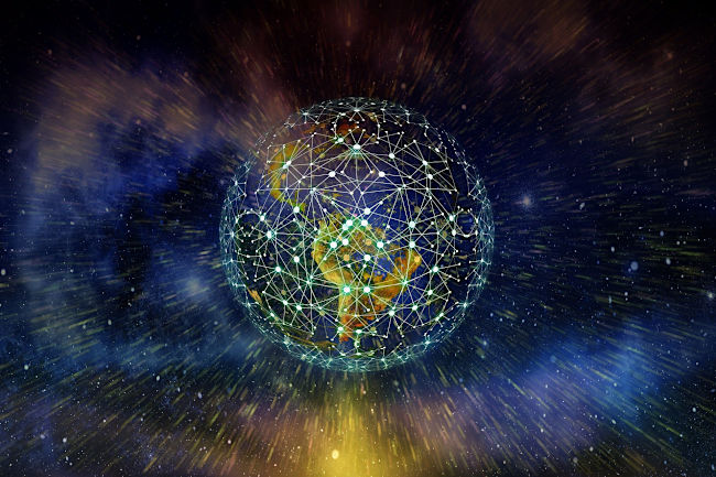 Earth in a digital network